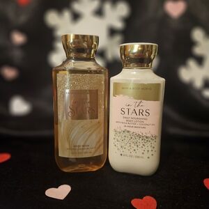 NWT Bath & Body Works In The Stars Bodycare Set - Gold and White